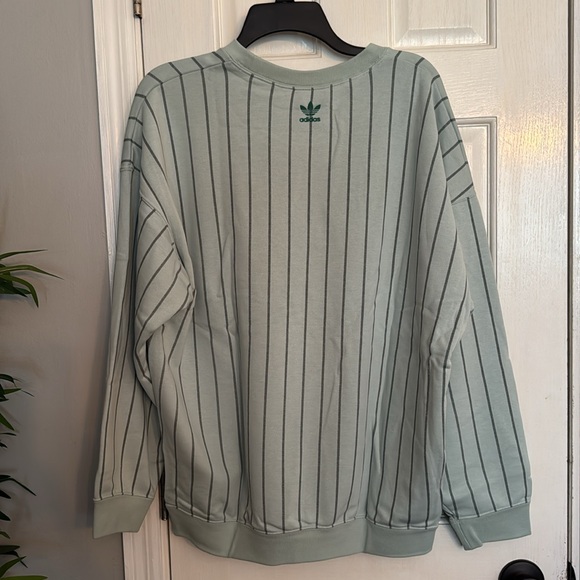 Adidas mint and striped crewneck sweater NWT L - Picture 5 of 8